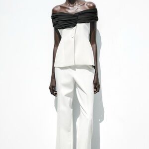 NWT Zara asymmetric ruched top